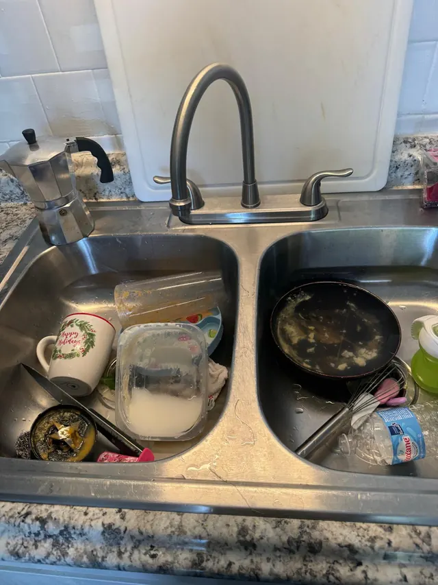 Before: Kitchen sink — standard cleaning